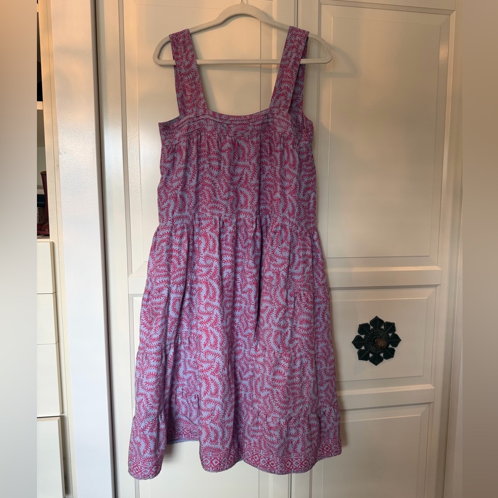 Natalie Martin Pink and Lavender Printed Silk Dress